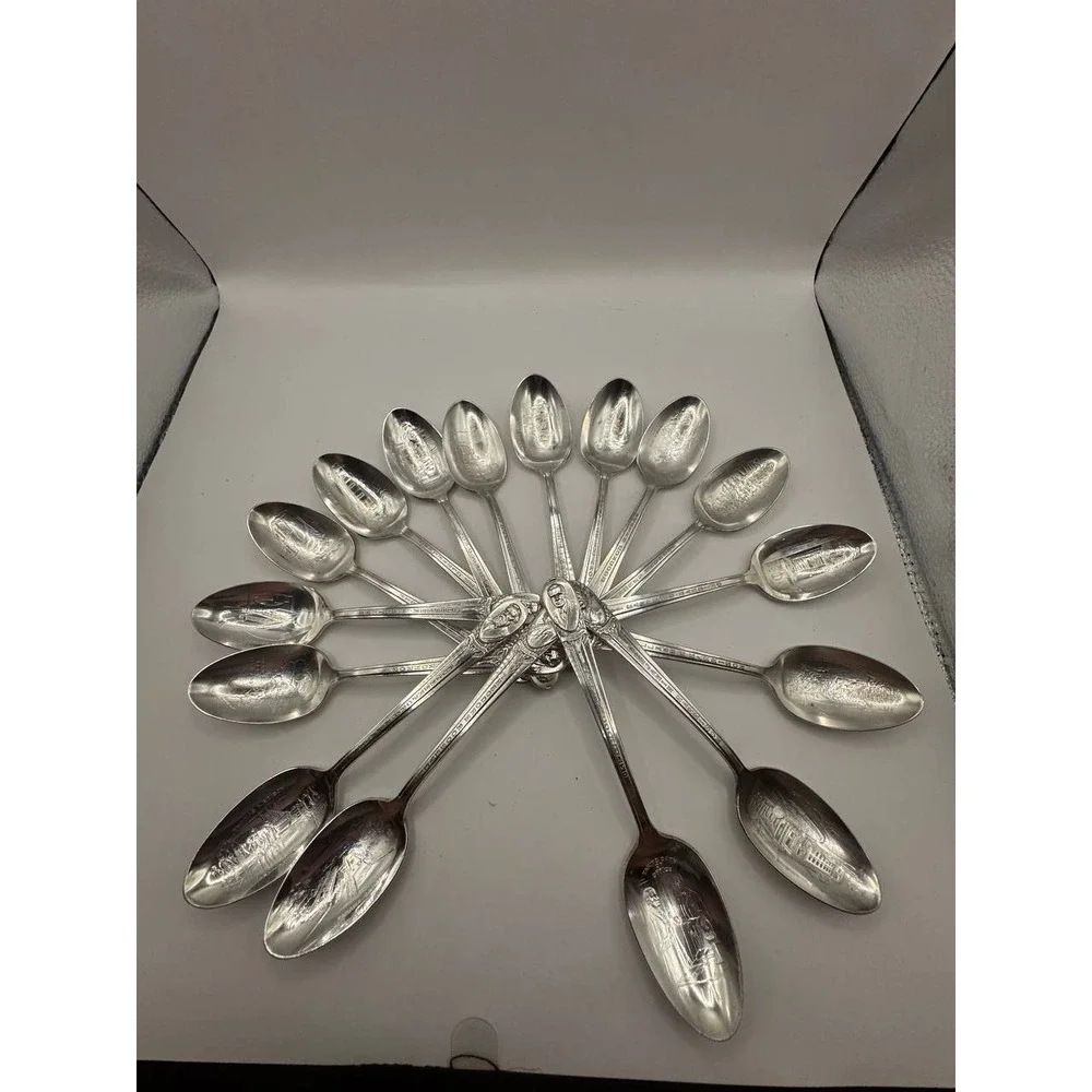 Set of 16 Wm. Rogers Silverplate Commemorative Spoons –‎ U.S. History Series